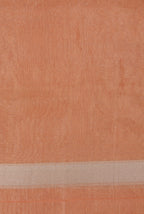 Pastel orange kora organza banarasi saree