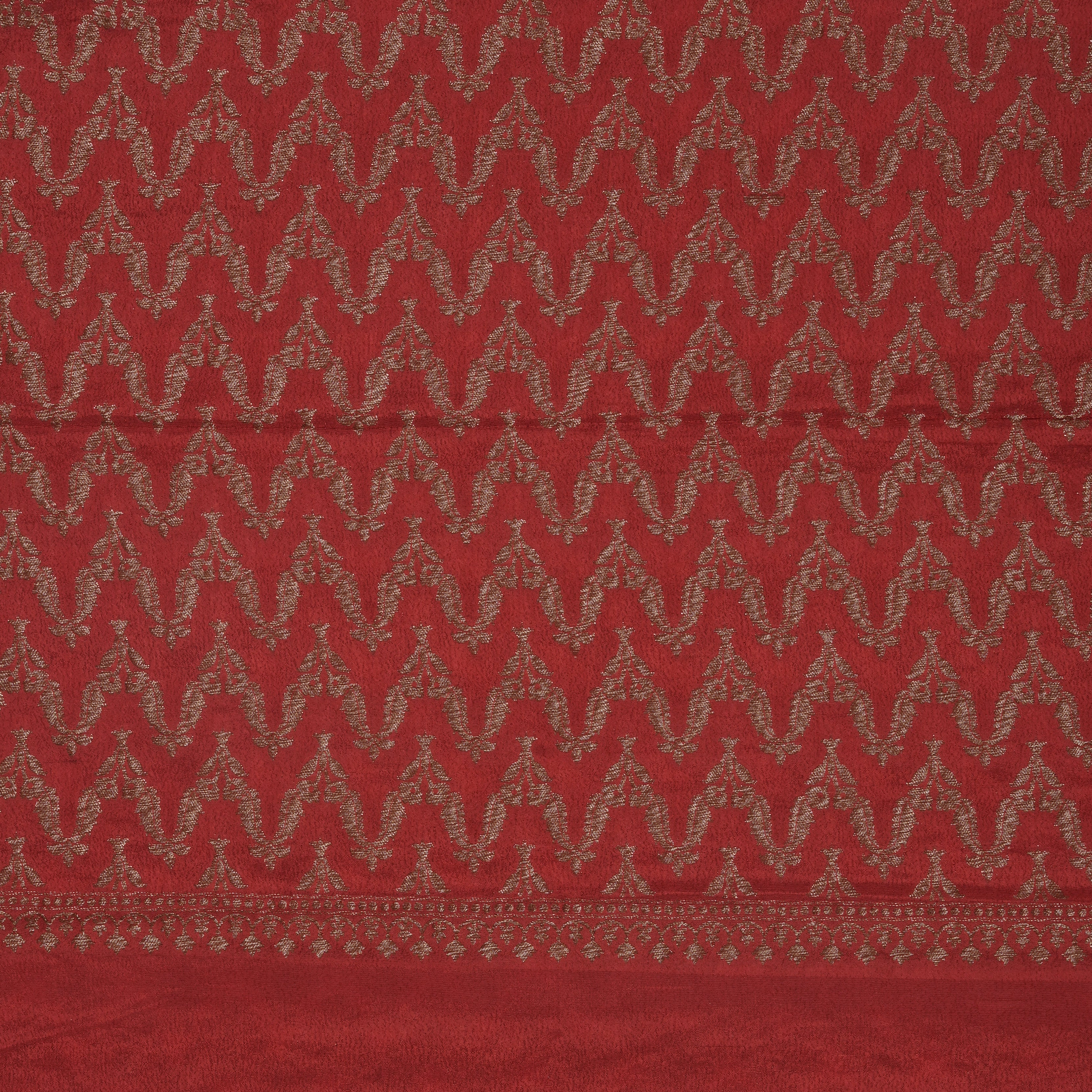 Purple-red border crepe chiffon banarasi saree