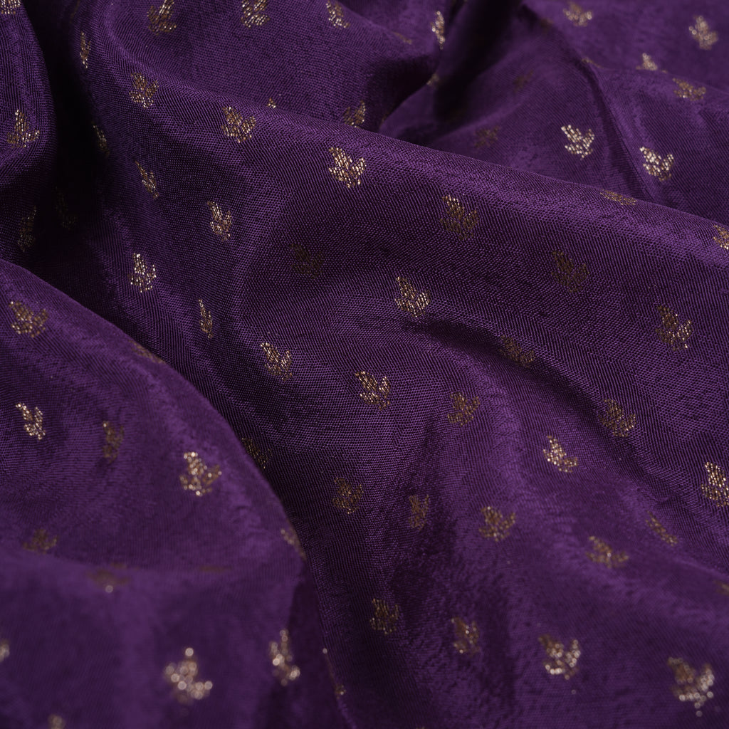 Purple-red border crepe chiffon banarasi saree