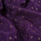 Purple-red border crepe chiffon banarasi saree