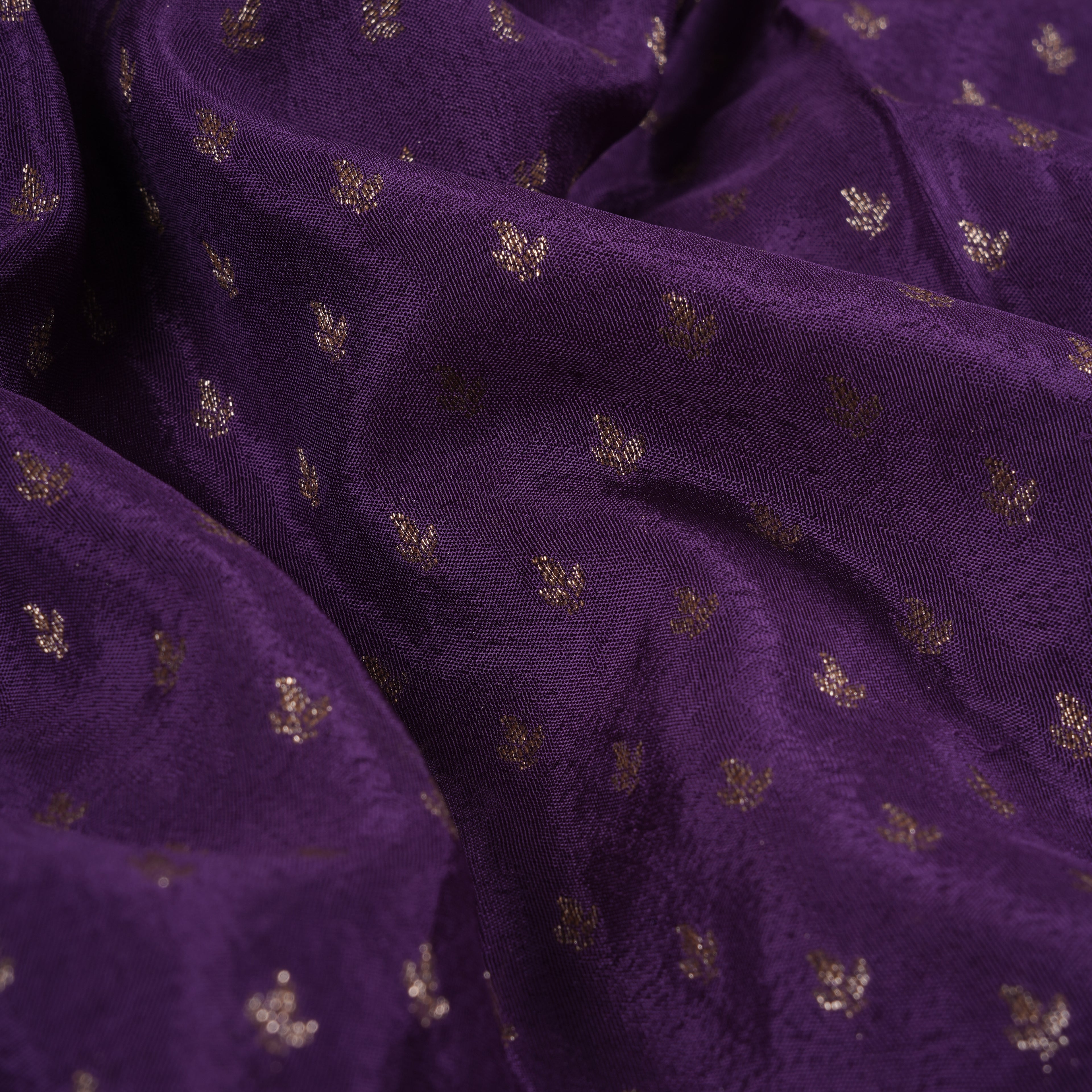 Purple-red border crepe chiffon banarasi saree