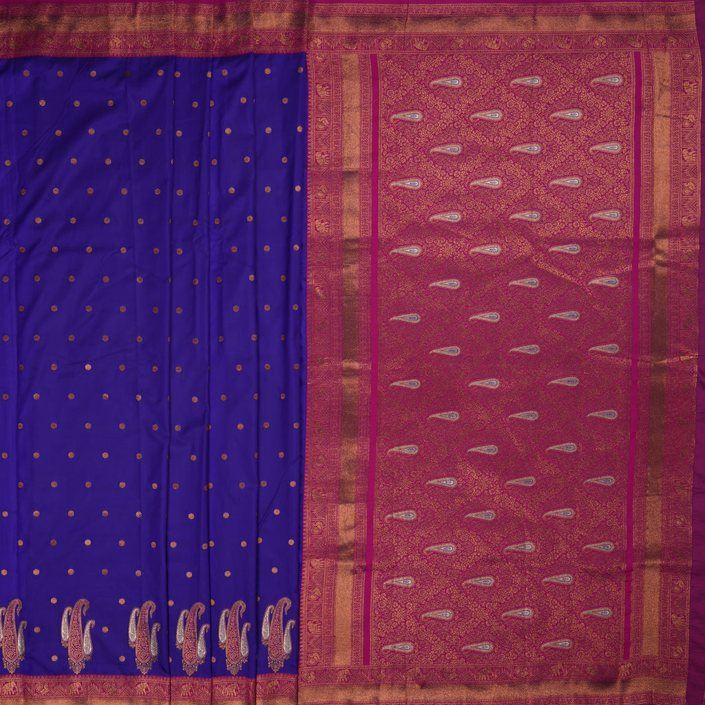 Purple & raani soft silk banarasi saree