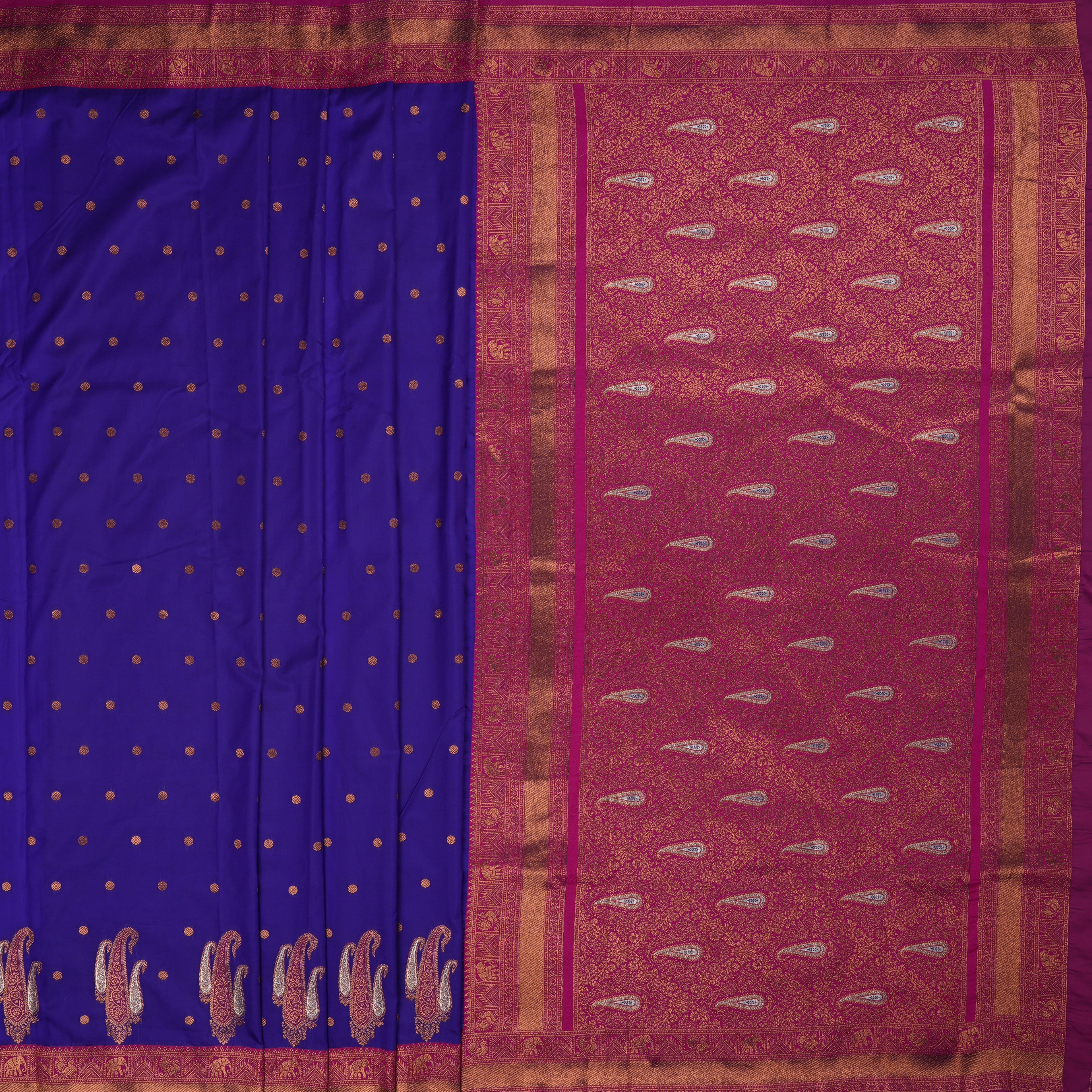 Purple & raani soft silk banarasi saree