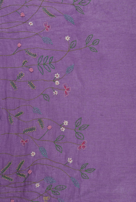 Purple Linen saree