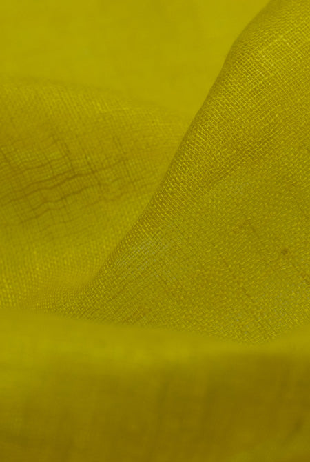 Yellow Linen saree