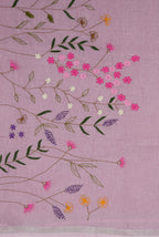 Lavender linen saree
