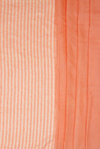 Peach orange linen saree