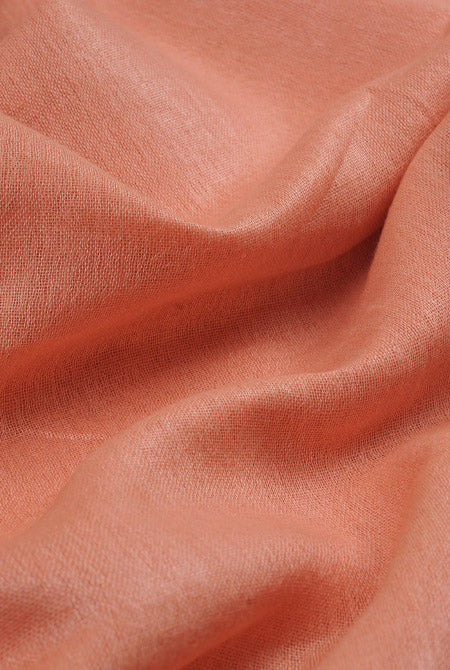 Peach orange linen saree