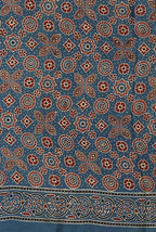 Blue modal ajrak print saree