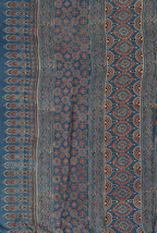 Blue modal ajrak print saree
