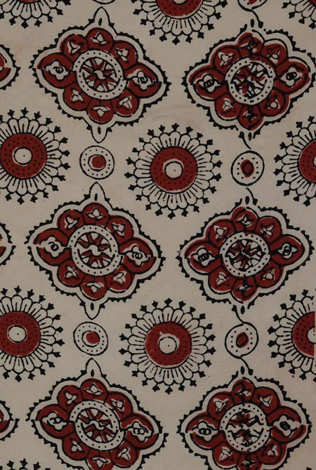 Beige-Rust Modal ajralk print saree