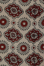 Beige-Rust Modal ajralk print saree