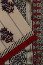 Beige-Rust Modal ajralk print saree