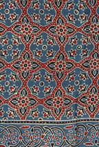 Navy blue modal arjak print saree