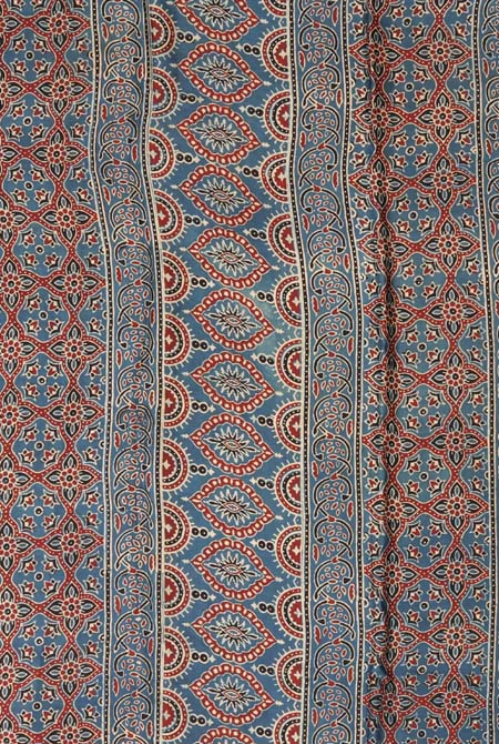Navy blue modal arjak print saree