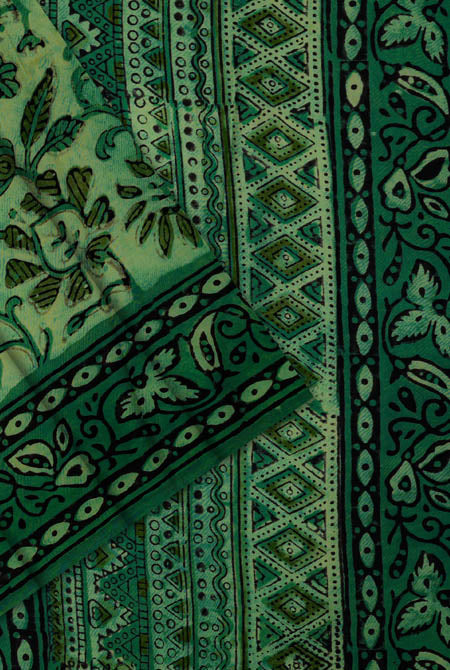 Green jaipur ajrak modal saree