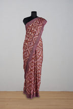 Peach jaipur ajrak modal saree