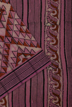 Peach jaipur ajrak modal saree