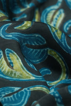 Blue black jaipur ajrak modal saree
