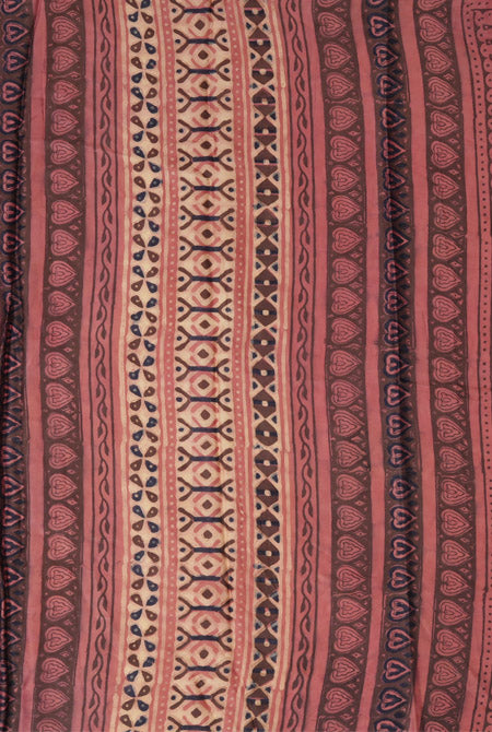 Peach jaipur ajrak modal saree