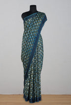 Blue jaipur ajrak modal saree