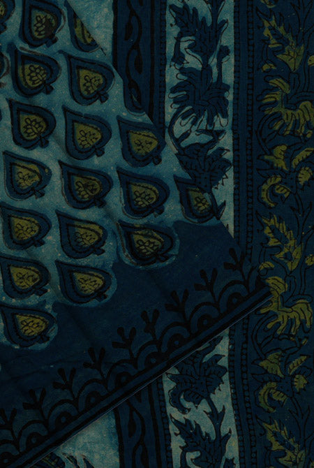 Blue jaipur ajrak modal saree