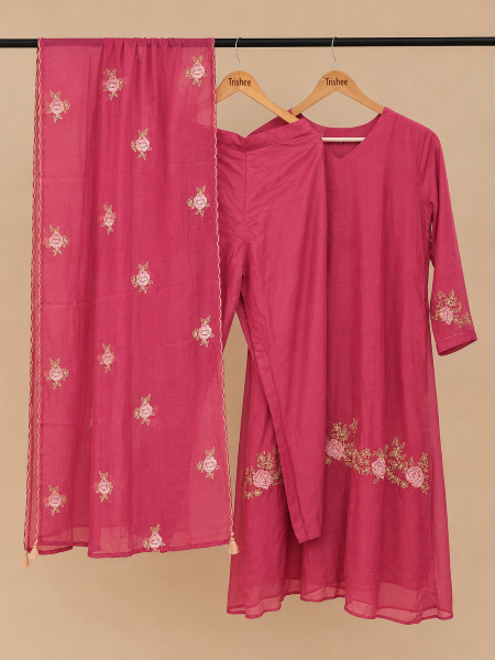 Raani embroidery kurta set with duppata