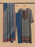 Navy blue kurta set with duppata