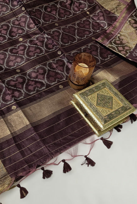 Wine patola semi tusser saree
