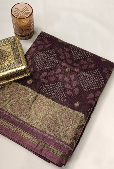 Wine patola semi tusser saree