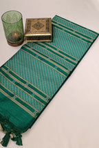 Temple border semi tusser sea green saree