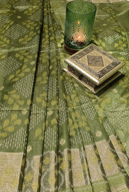 Mahedi patola semi tusser saree