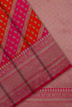 Orange & pink soft silk Banarasi saree