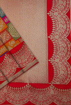 Multi colour soft silk banarasi saree