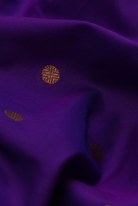 Purple & rama green soft silk banarasi saree