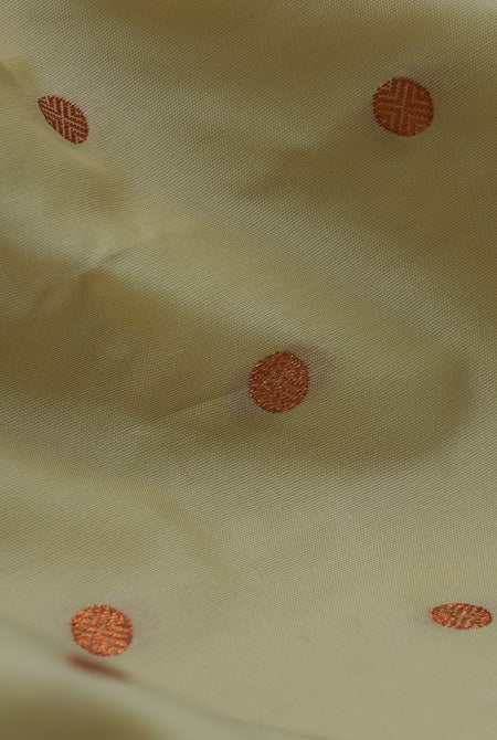 Ivory white & red soft silk Banarasi saree