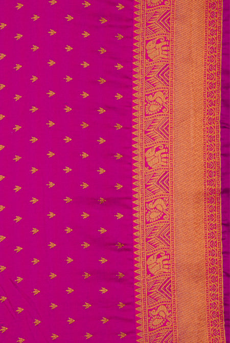 Teal green & pink soft silk banarasi saree