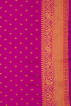 Teal green & pink soft silk banarasi saree
