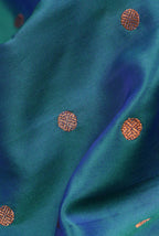Teal green & pink soft silk banarasi saree