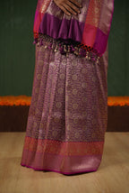 Magenta raani banarasi brocade saree