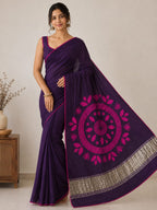 Dark purple with raani modal shibori saree