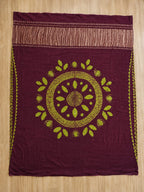 BROWN GREEN MODAL SHIBORI SAREE