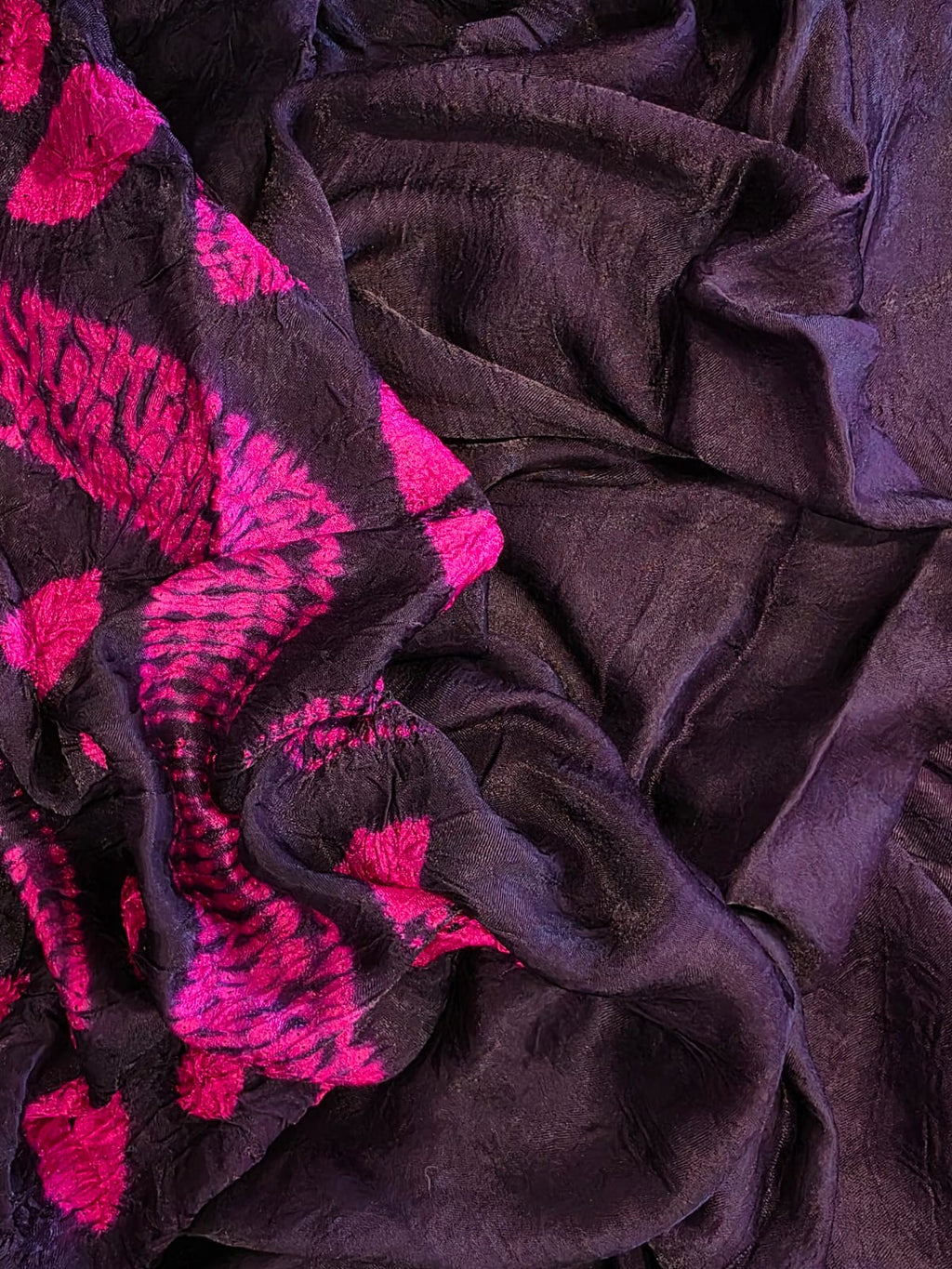 Dark purple with raani modal shibori saree