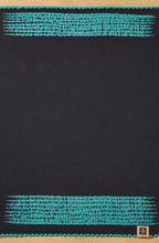 Black with turquoise modal shibori saree