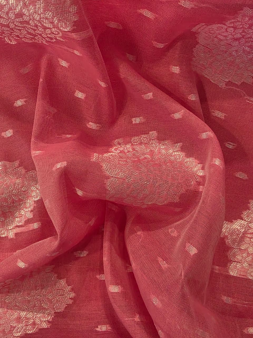 Pink banarasi linen saree