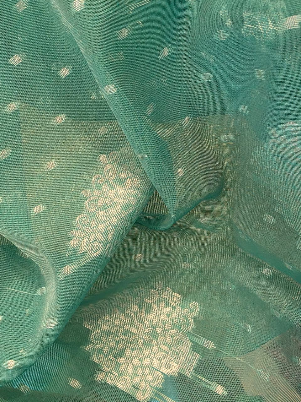 Green banarasi linen saree