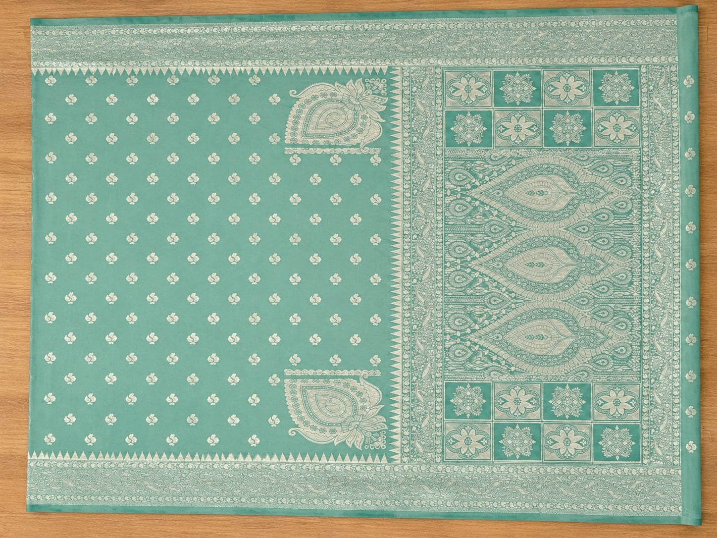 Green banarasi linen saree