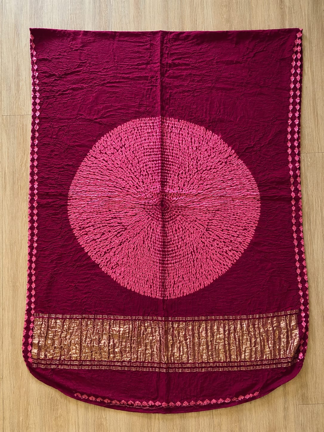 MAROON PEACH MODAL SHIBORI SAREE