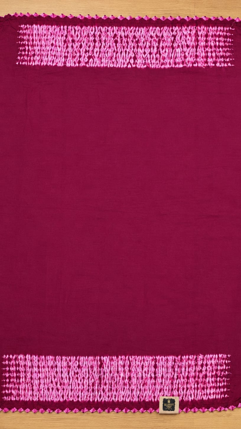 MAROON PEACH MODAL SHIBORI SAREE