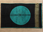 Black with turquoise modal shibori saree